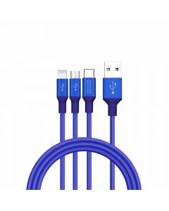 Nillkin Swift 3-in-1 Cable (USB A to Micro, Type C, Lightning, 1.5M) Blue