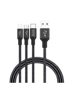 Nillkin Swift 3-in-1 Cable (USB A to Micro, Type C, Lightning, 1.5M) Black