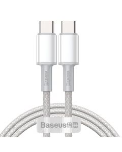 Baseus High Density Braided Fast Charging Data Cable Type-C to Type-C 100W 1m White