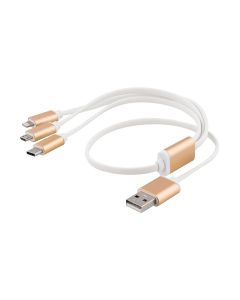 Epzi 3-in-1 Cable Lightning/Micro/USB-C - 0.5m - Gold