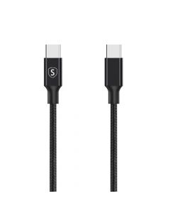 SiGN Cafule USB-C to USB-C, QC 3.0, USB-C PD, 3A 1 m - Gray / Black