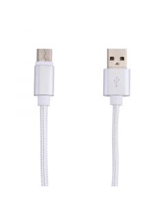 Nylon 20 cm Short USB-C Cable - Silver