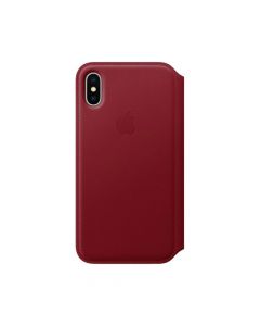 Apple iPhone X Leather Folio Case Red