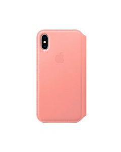 Apple iPhone X Leather Folio Case Soft Pink
