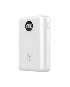 SiGN Mini Q.C Powerbank with Display 10,000mAh - White