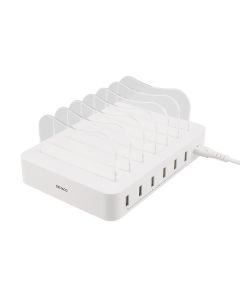 Deltaco USB Charging Station, 6x USB-A Ports, 1.5m Cable - White