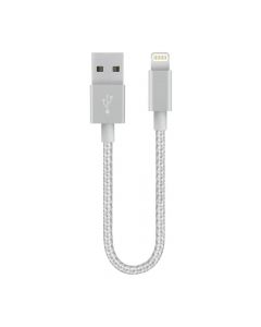 SiGN USB cable with Lightning connector for iPhone & iPad Silver / Nylon, 25cm