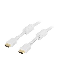 DELTACO HDMI High Speed with Ethernet Cable, 4K, UltraHD i 30Hz, 5m. 19-pin ha-ha White