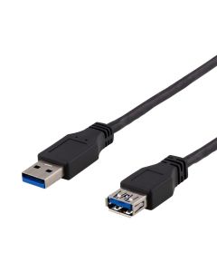 Deltaco USB 3.1 Gen1 Extension Cable, ha - ho 2m - Black