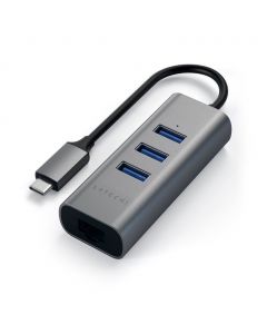 Satechi TYPE-C 2-in-1 USB 3.0 Hub & Ethernet Space Gray
