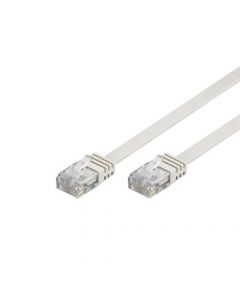 Deltaco Cat6 network cable, flat, 0.5m, white