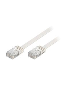 Deltaco Flat 7m, Network Cable, White