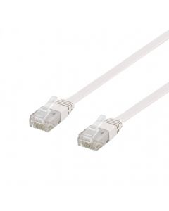 Deltaco Flat Cat6 network cable, 0.3m, white
