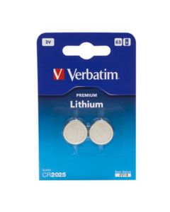 Verbatim Button Cell Battery CR2025 3V Lithium - 2-pack