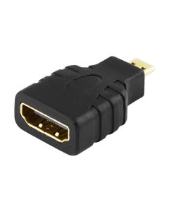 Deltaco HDMI adapter, micro HDMI male to female, black