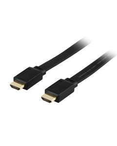 Deltaco flat HDMI cable, 15m, black