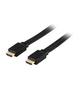 Deltaco flat HDMI cable, 10m, black