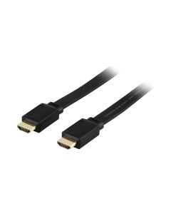 Deltaco flat HDMI cable, 5m, black