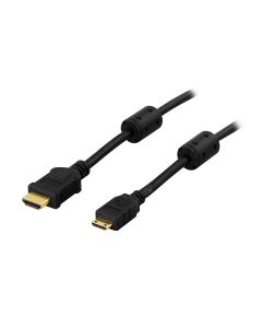 Deltaco HDMI cable, male to mini male, 1m, black