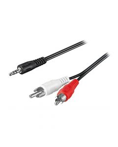 Deltaco Audio cable, 2xRCA - 3.5mm stereo connector, 1.5m