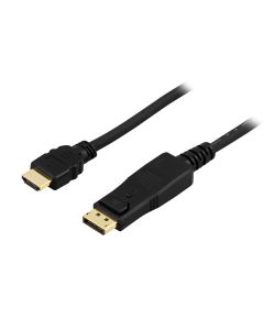 Deltaco DisplayPort HDMI audio 19-pin ha 2m