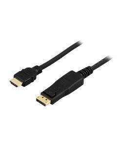 Deltaco DisplayPort HDMI audio 19-pin with 1m black